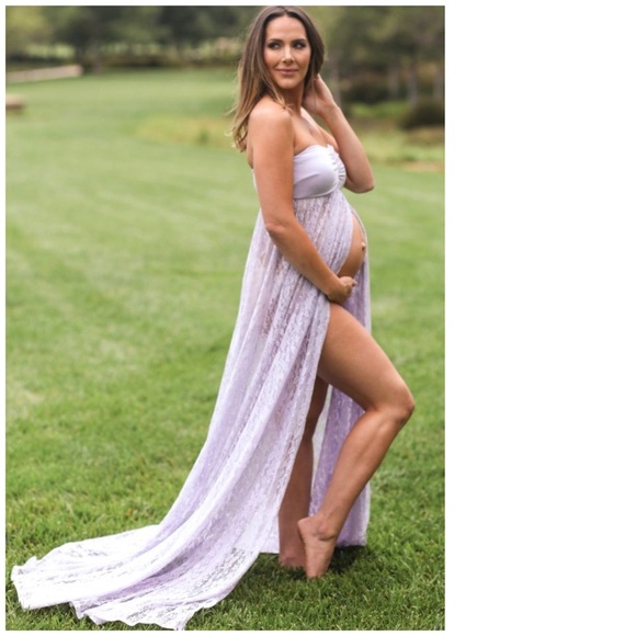 Pinkblush Dresses & Skirts - PINK BLUSH Maternity Photoshoot Lace Maxi Dress XL